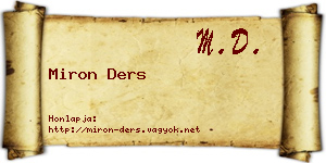 Miron Ders névjegykártya